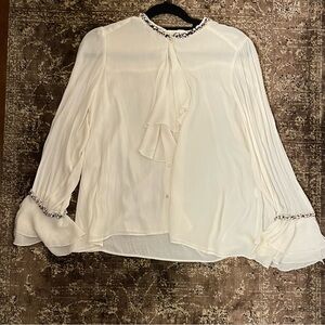 Zara white sheer blouse